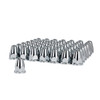 33mm X 2-5/8" Chrome Plastic Bullet Nut Covers With Flange - Push-On (60 Pack)