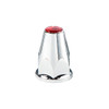 33mm X 2-3/4" Chrome Plastic Nut Covers With Flange - Push-On -Red Reflector (20 Pack)