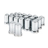 33mm X 3-3/16" Chrome Plastic Pointed Nut Covers With Flange - Push-On (Color Box Of 20)