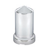 33mm X 3-3/16" Chrome Plastic Pointed Nut Cover With Flange - Push-On (Bulk)