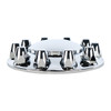 Chrome Dome Front Axle Cover With 33mm Nut Covers - Thread-On