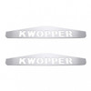 4" X 24" Chrome Kwopper Bottom Mud Flap Plate - Welded Stud (Card of 2)