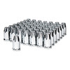33mm X 4" Chrome Plastic Extra Tall Nut Covers With Flange - Thread-On (60 Pack)