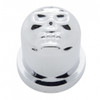 1-1/8" X 1-7/8" Chrome Plastic Skull Nut Cover, Push-On Style (10 Pack)