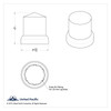 33mm X 2-1/4" Chrome Plastic Pointed Nut Cover - Push-On (Bulk)