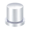 1-3/16" X 1-5/8" Chrome Plastic Flat Top Nut Cover With Flange - Push-On (Bulk)