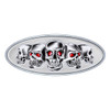 Chrome Die Cast Skull Emblem - Silver