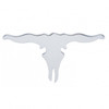3-1/4" X 6-1/2" Chrome Small Long Horn Skull Cutout - Welded Stud