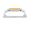 Chrome Motorcycle License Plate Frame With Back-Up Light - White LED/Clears Lens