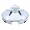 4 Even Notched Chrome Front Hub Cap With 3 Bar Spinner - 1" Lip