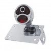 Chrome Horizontal Side Mount LP Bracket With 1928 "DUO Lamp" Blue Dot Lens Tail Light