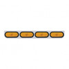 Stainless Light Bracket With Four 6" Oval Lights & Grommets - Amber Lens
