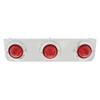 Stainless Steel Bracket With 3 Red Beehive Clearance Lights & Bezels