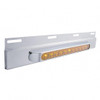 Stainless Top Mud Flap Plate With 11 LED 17" Light Bar & Bezel - Amber LED/Amber Lens