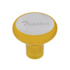 "Tractor" Deluxe Aluminum Screw-On Air Valve Knob With Stainless Plaque - Electric Yellow