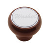 "Washer" Wood Deluxe Dash Knob - Stainless Plaque