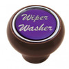 "Wiper/Washer" Wood Deluxe Dash Knob - Purple Glossy Sticker