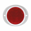 3-3/16" Round Reflector With Aluminum Mount Base - Red