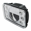 ULTRALIT - 4" X 6" Rectangular LED Crystal Headlight With 6 White LED Position Light - High Beam