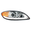Chrome Projection Headlight With LED Turn Signal & Light Bar For 2006-2017 International Prostar - Passenger