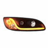 Black Projection Headlight W/LED Dual Function Light Bar For Peterbilt 386 (2005-2015) & 387 (1999-2010)- Passenger
