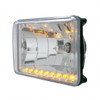 ULTRALIT - 4" X 6" Crystal Headlight With 9 Amber LED Position Light - Low Beam