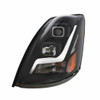 Blackout Projection Headlight With LED Position Light Bar For 2003-2017 Volvo VN/VNL - Driver