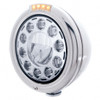 Stainless Classic Headlight 11 LED Bulb & LED Signal - Clear Lens