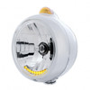 Stainless Steel Guide 682-C Headlight H4 With 6 Amber LED & Dual Mode LED Signal-Amber Lens