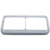 14 LED Rectangular Dual Headlight Bezel - Amber LED/Clear Lens