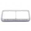 14 LED Rectangular Dual Headlight Bezel - White LED/Clear Lens