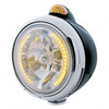 Black Guide 682-C Headlight H4 With Amber LED & Dual Mode LED Signal - Amber Lens