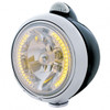 Black Guide 682-C Headlight H4 With Amber LED & Dual Mode LED Signal - Clear Lens
