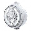 Stainless Steel Guide 682-C Headlight H4 With White LED & Dual Mode LED Signal - Clear Lens