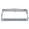Rectangular Dual Headlight Bezel With Visor And LED Sequential Light Bar (Driver) - Amber LED/Amber Lens