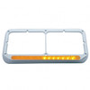 Rectangular Dual Headlight Bezel With LED Sequential Light Bar (Driver) - Amber LED/Amber Lens