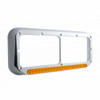 Rectangular Dual Headlight Bezel With LED Sequential Light Bar (Passenger) - Amber LED/Amber Lens