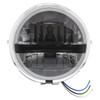 Chrome 5-3/4" Motorcycle Headlight 8 LED Blackout Bulb With Black Bar - Side Mount