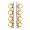 SS Front Air Cleaner Bracket With 8X 9 Amber LED Watermelon GloLight & Bezels For Peterbilt-Clear Lens