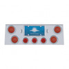 SS Rear Center Panel With 4X 12 LED 4" Reflector Light & 3X 13 LED 2-1/2" Light & Visor -Red LED & Lens SS Rear Center Panel With 4X 12 LED 4" Reflector Light & 3X 13 LED 2-1/2" Light & Visor -Red LED & Lens