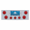 CR Rear Center Panel With 4X 10 LED 4" Lights & 3X 13 LED 2-1/2" Lights & Visors -Red LED & Lens