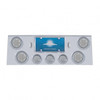 SS Rear Center Panel With 4X 7 LED 4" Reflector Light & 3X 13 LED 2-1/2" Light & Visor -Red LED/Clear Lens