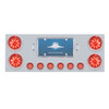SS Rear Center Panel With 4X 10 LED 4" Lights & 6X 9 LED 2" Lights & Visors -Red LED & Lens