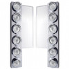 FL SS Front Air Cleaner Bracket With 12X 9 LED 2" Beehive Lights & Visors -Amber LED/Clear Lens