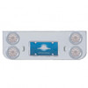 Chrome Rear Center Panel With Four 10 LED 4" Lights & Bezels - Red LED/Clear Lens