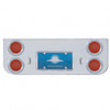 Chrome Rear Center Panel With Four 12 LED 4" Reflector Lights & Bezels - Red LED/Red Lens