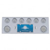 SS Rear Center Panel With 2X 7 LED 4" Reflector Light & 6X 13 LED 2-1/2" Light & Visor -Red LED/Clear Lens