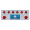 SS Rear Center Panel With Two 10 LED 4" Lights & 6X 13 LED 2-1/2" Lights & Bezels -Red LED & Lens