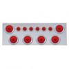 SS Rear Center Panel With 6X 10 LED 4" Lights & 6X 9 LED 2" Lights & Bezels -Red LED & Lens