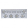 SS Rear Center Panel With 6X 7 LED 4" Reflector Lights & 6X 9 LED 2" Lights & Bezels -Red LED/Clear Lens